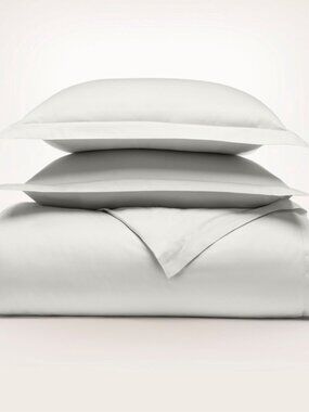Boll & Branch Full/Queen MIST Signature Hemmed Duvet Cover Set